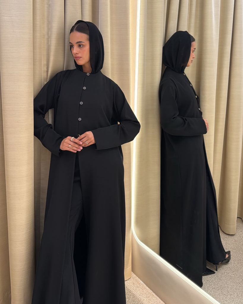 N0021 Black Buttoned
