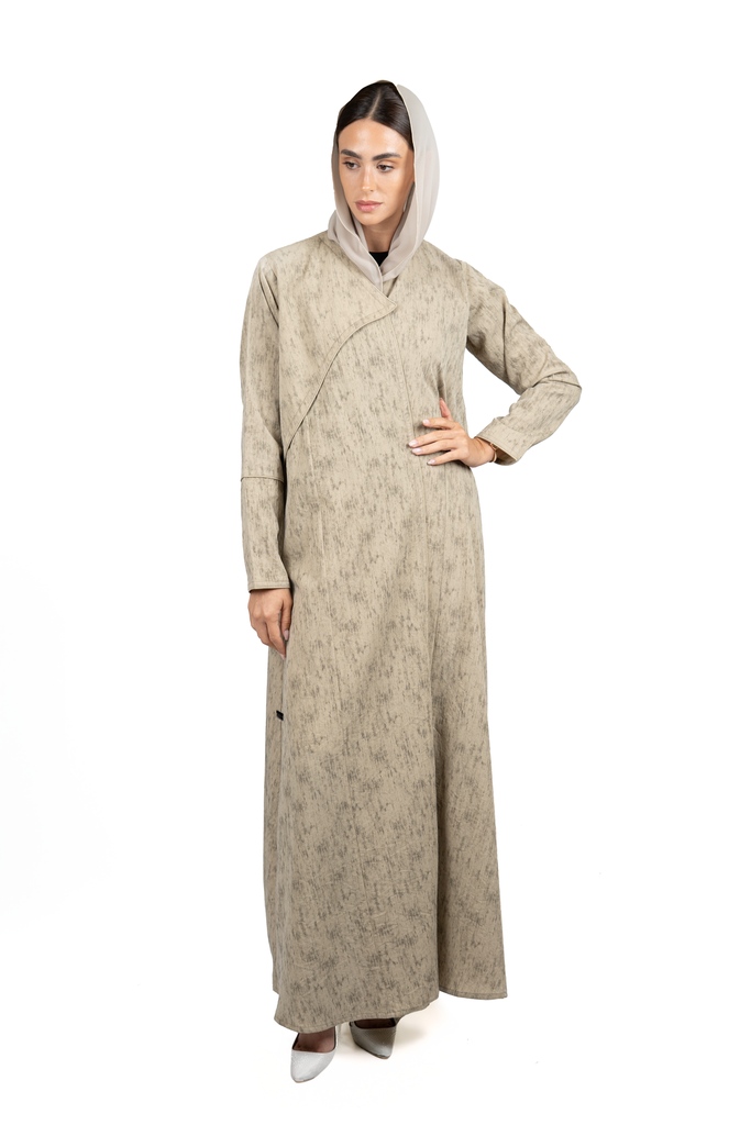 D3-0005 Sandstone Textured Overlap Abaya