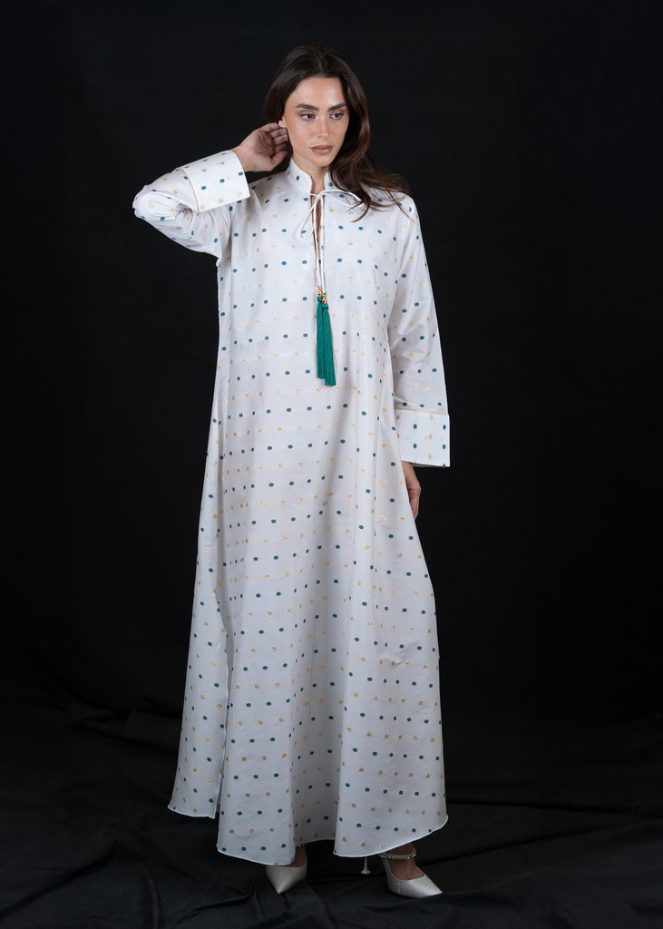 D-R0002 Green Polka Dot Jalabiya