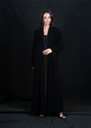 D2-0003 Gold Dotted Abaya with Pearl Trim