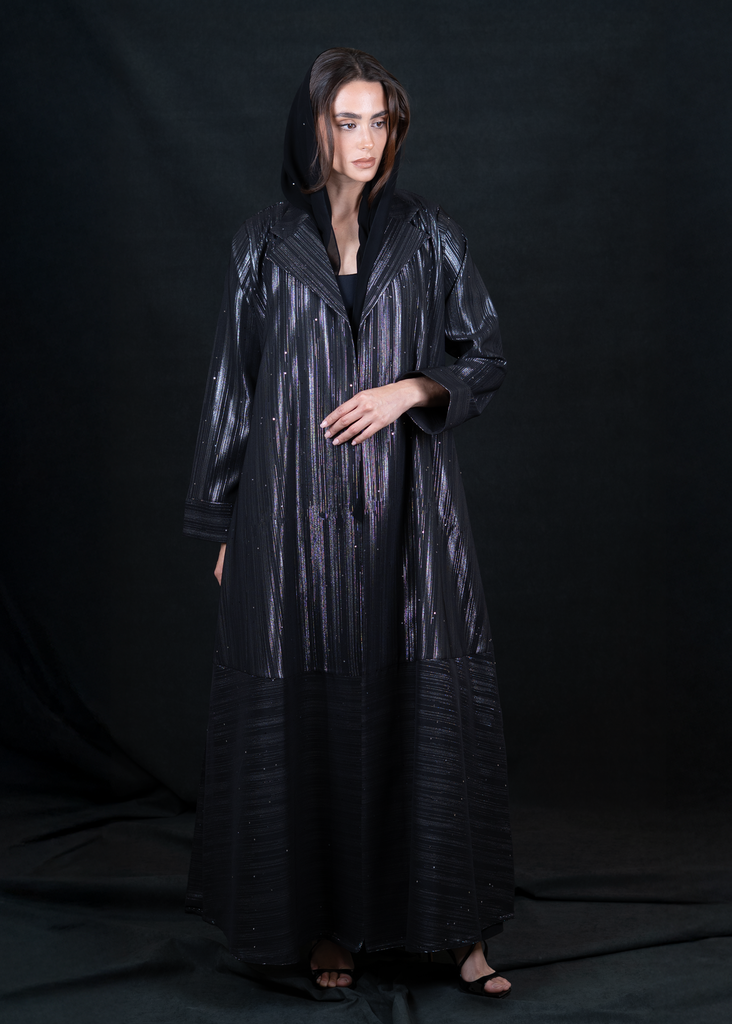 D2-0009 Iridescent Striped Panel Abaya