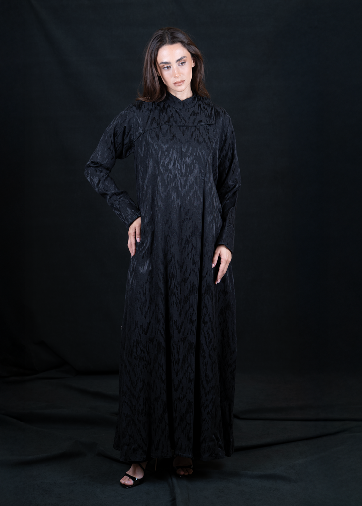 D2-0010 Textured Black Abaya