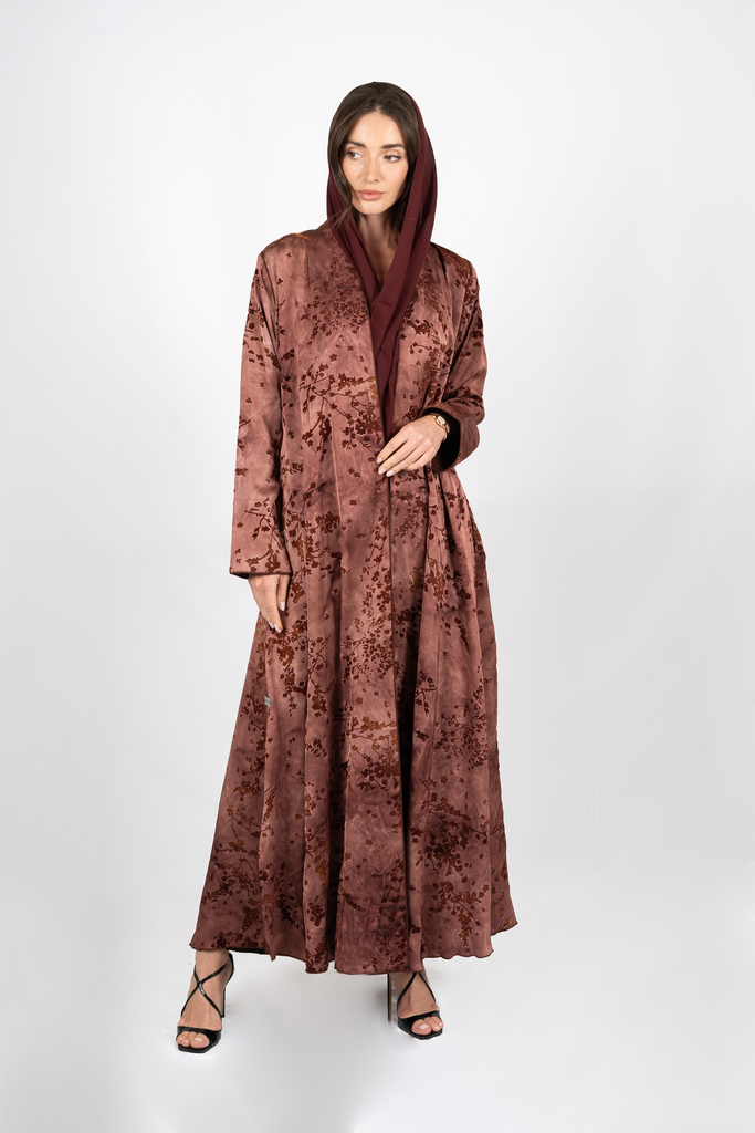 D4-0004 Mauve Botanical Abaya