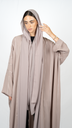 D4-0013 Dusky Mauve Linear Piped Abaya