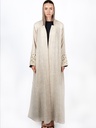 D4-0015 Oatmeal Textured Linen Abaya