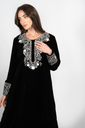 D-R0010 Black Velvet Embroidered Jalabiya