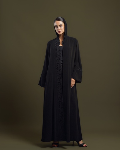 D-S0008 Black Swirl-Patterned Lapel 