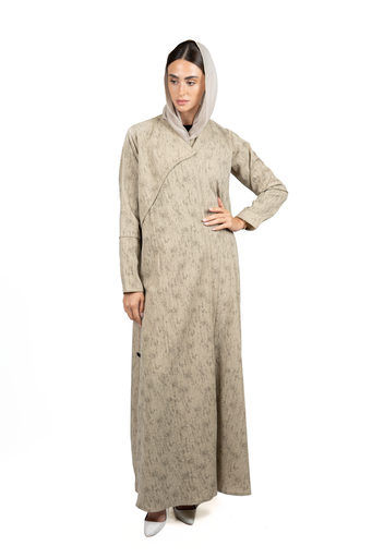 D3-0005 Sandstone Textured Overlap Abaya